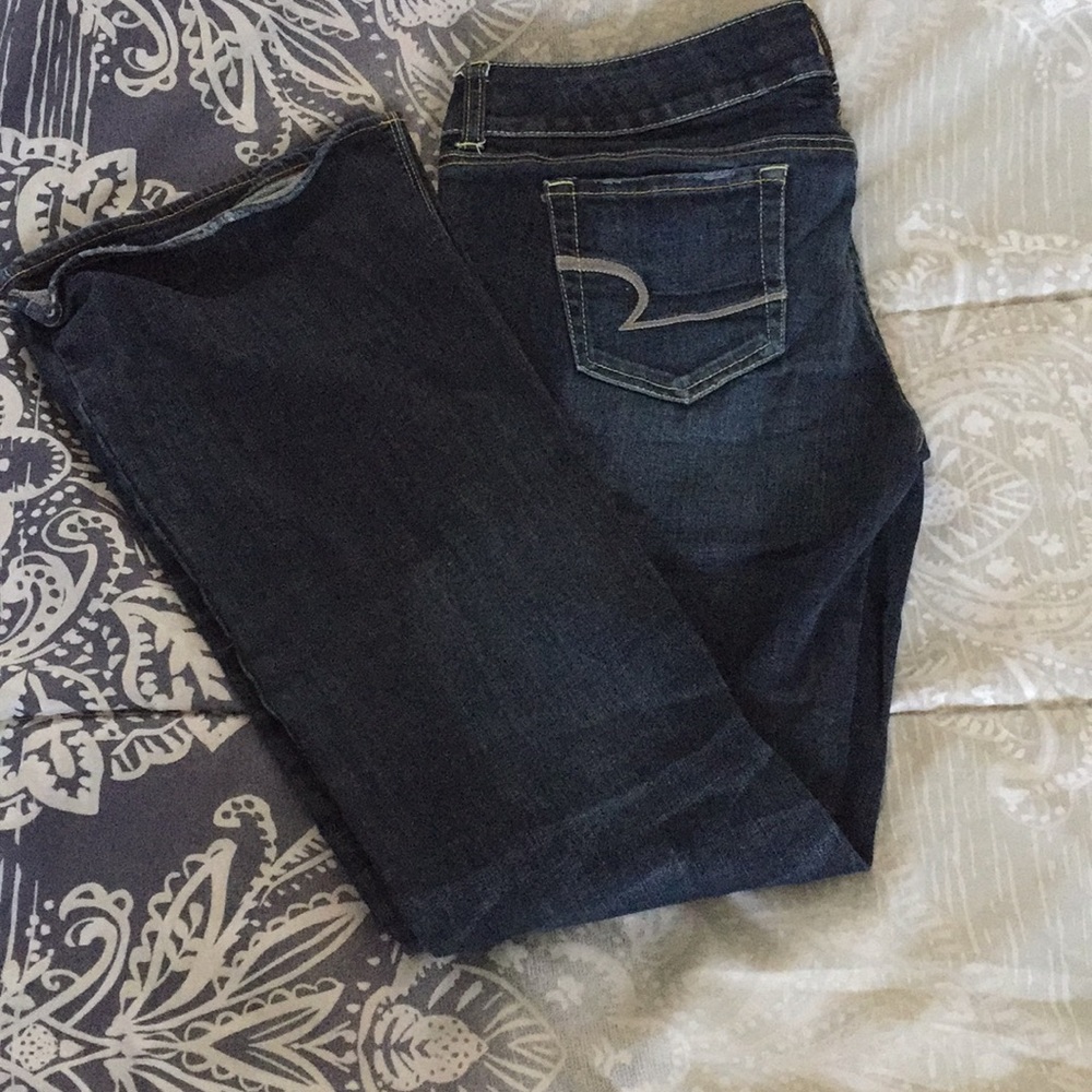 Dark blue jeans